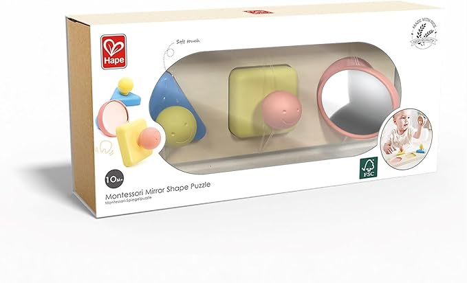 Hape Montessori Mirror Shape Puzzle | Educational Sensory Toy with Color Effects for Babies Ages 10+ Months
