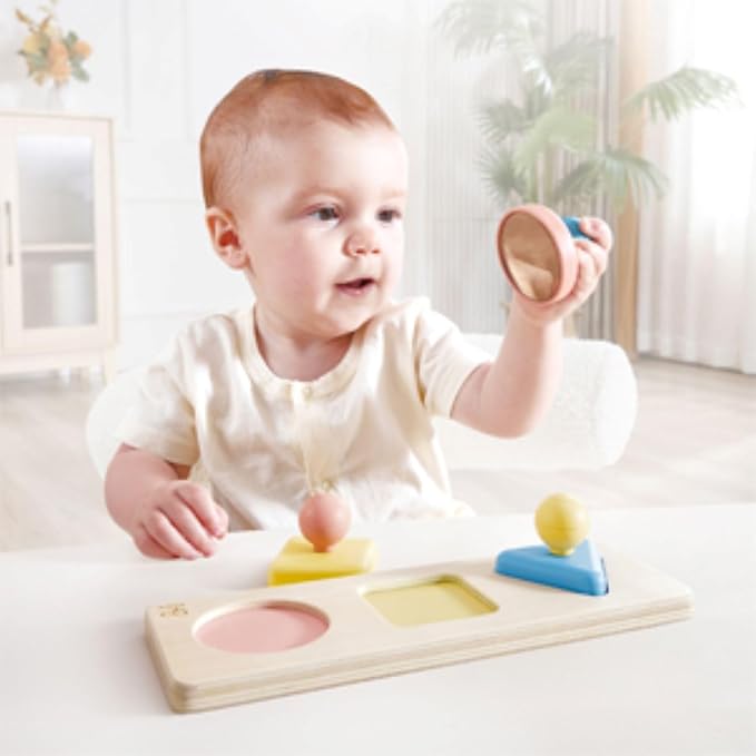 Hape Montessori Mirror Shape Puzzle | Educational Sensory Toy with Color Effects for Babies Ages 10+ Months