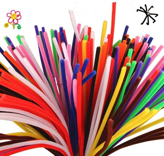 1,000 Pipe Cleaners in 20 Colors Pipe Cleaners Value Pack of Multicolor Chenille Stems for DIY Arts and Craft Projects and Decorations - 6 mm x 12 inch