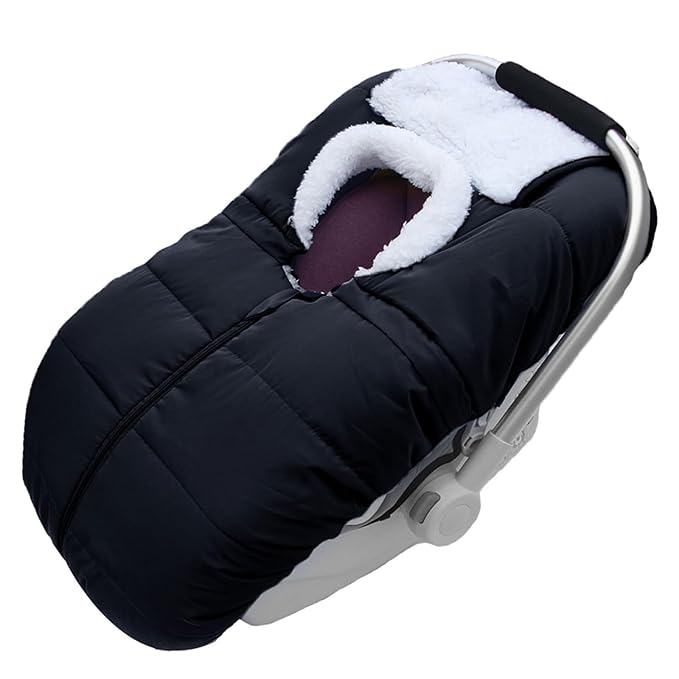 Fairy Baby Winter Car Seat Cover for Babies Carseat– Waterproof, Warm Car Seat Cover Baby – Universal Winter Cover for Back Seat, Infant Car Seat & Baby Carseat(Black)