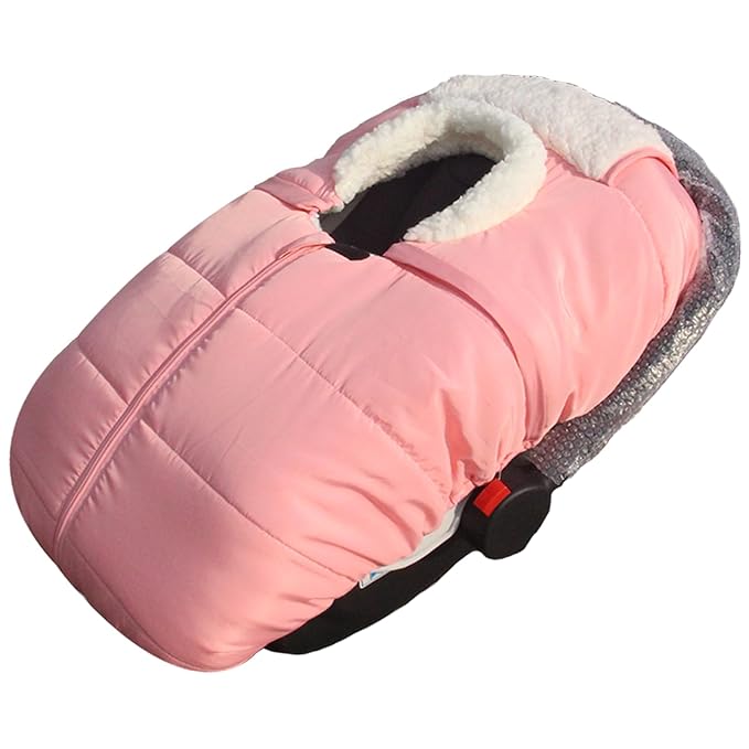 Fairy Baby Winter Car Seat Cover for Babies Carseat– Waterproof, Warm Car Seat Cover Baby – Universal Winter Cover for Back Seat, Infant Car Seat & Baby Carseat(Pink)