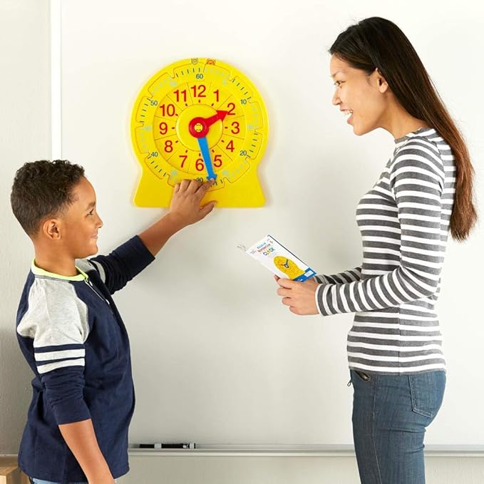 hand2mind NumberLine Clock, Telling Time Teaching Clock, Learn to Tell Time Clock, Analog Classroom Learning Clock, Teaching Time Math Manipulatives, Clocks for Kids Learning to Tell Time (Set of 25)