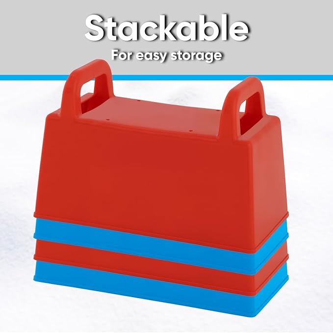 Superio Snow Brick Maker Igloo Fort Block Form Outdoor Winter Snow Toys Sand Castle Building Kit for Adults and Kids Sandbox, Beach, Sand Toys (Blue, 6)