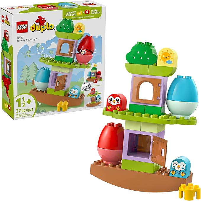 LEGO DUPLO My First Balancing & Stacking Tree Building Toy Playset - Preschool Learning and Educational Toy for Toddlers, Boys and Girls, Ages 1.5+ - Baby Gift Ideas - 10440