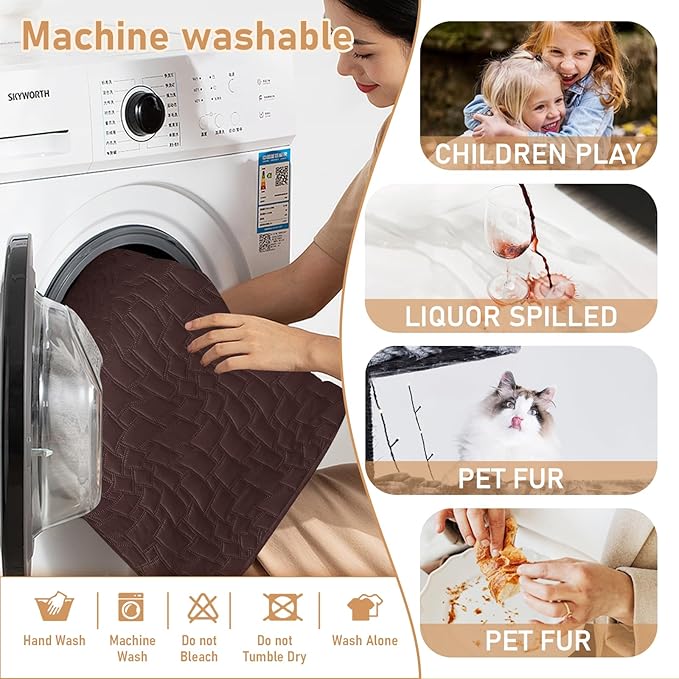 100% Waterproof Recliner Chair Cover, Non Slip Covers for Recliner Chair with Pocket, Washable Recliner Armchair Cover for Kids, Pets, Dog, Cat,Dark Coffee,23IN