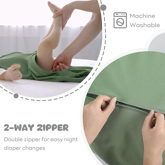 Yoofoss Baby Sleep Sack 18-24 Months Baby Wearable Blanket 100% Organic Cotton 2-Way Zipper Toddler Sleeping Sack,3 Pack Soft Lightweight Sleep Sacks for Babies