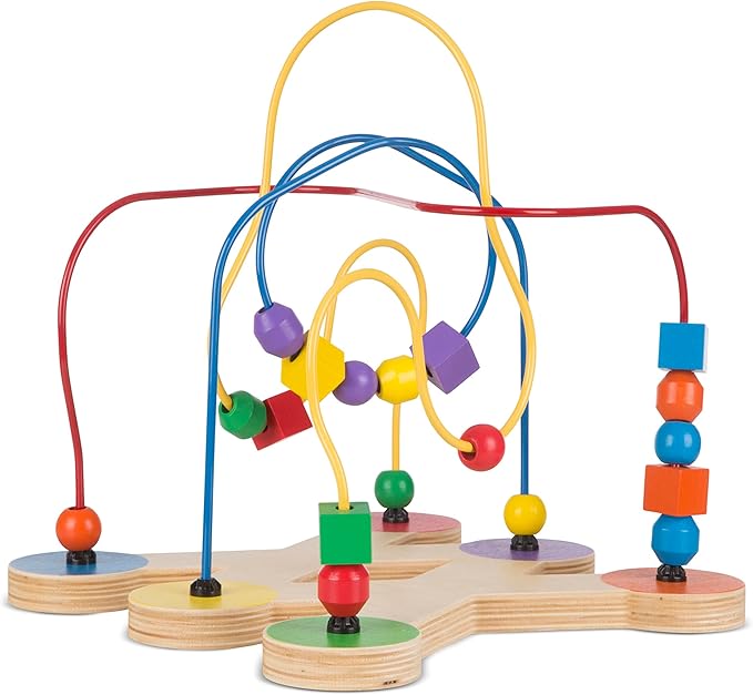 Melissa & Doug Classic Bead Maze - Wooden Educational Toy - Wooden Bead Maze Toy For Toddlers Ages 3+