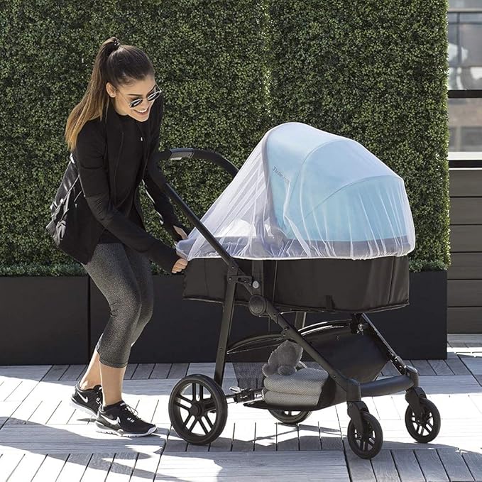 Durable Baby Stroller Mosquito Net (2 Pack) - Universal Elastic Edge Mesh Cover for Bassinets, Cradles, Playards, Car Seats & Mini Cribs | Breathable Travel Essential Newborn Protection (Pink)