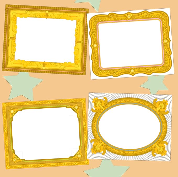 Knock Knock Kids Instant Masterpiece! Sticky Art Pad: Fancy-Framed Art Pad for Kids (40 Adhesive Sheets, 10 Each of 4 Styles), 10 x 8-Inches