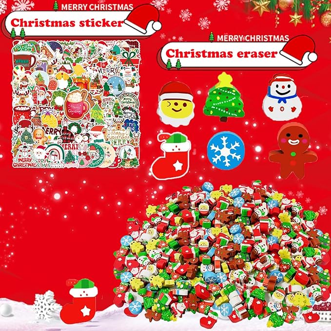 117 Pcs Christmas Party Favors for Kids, Stocking Stuffers,, Pop Fidget Treasure Box Toys, Goodie Bag Stuffers, Carnival Prizes, Prize Box Toys for Kids Classroom