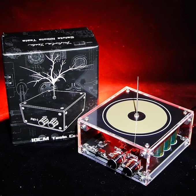 10 Cm Solid State Music Tesla Coil Artificial Lightning Desktop Toy For unisex-adult Electric Power Wireless Transmission Model Science Experiment Tool