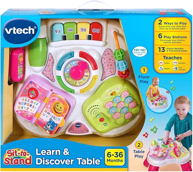 VTech Sit-To-Stand Learn and Discover Table, Pink