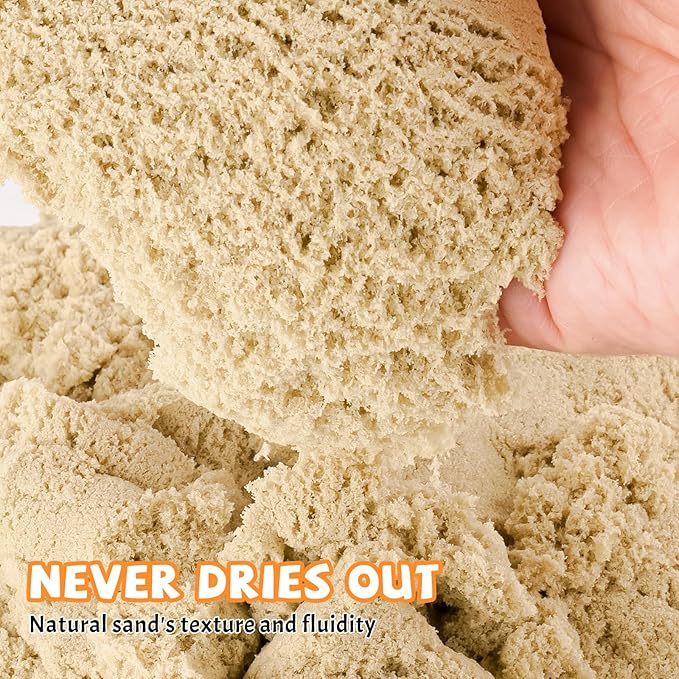 11 Lbs Fun Sand for Kids, Safe Non-Toxic Eco-Friendly Molding Sand for Stress Relief & Skill Development, Easy-to-Shape Mess-Free Formula Enhances Imagination & Creativity (Original Color)