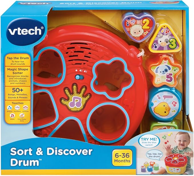 VTech Sort and Discover Drum, Yellow