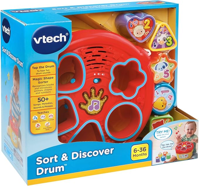VTech Sort and Discover Drum, Yellow
