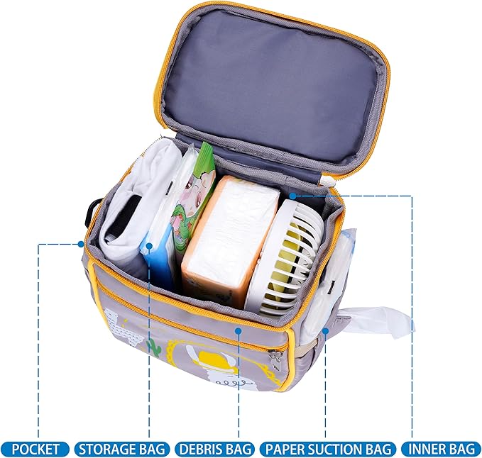 Baby Stroller Organizer Bag,Small Diaper Bag - Universal Stroller Organizer With Insulated Cup Holder,Pocket With Baby Wipes Dispenser,Adjustable Shoulder Strap(Grey)