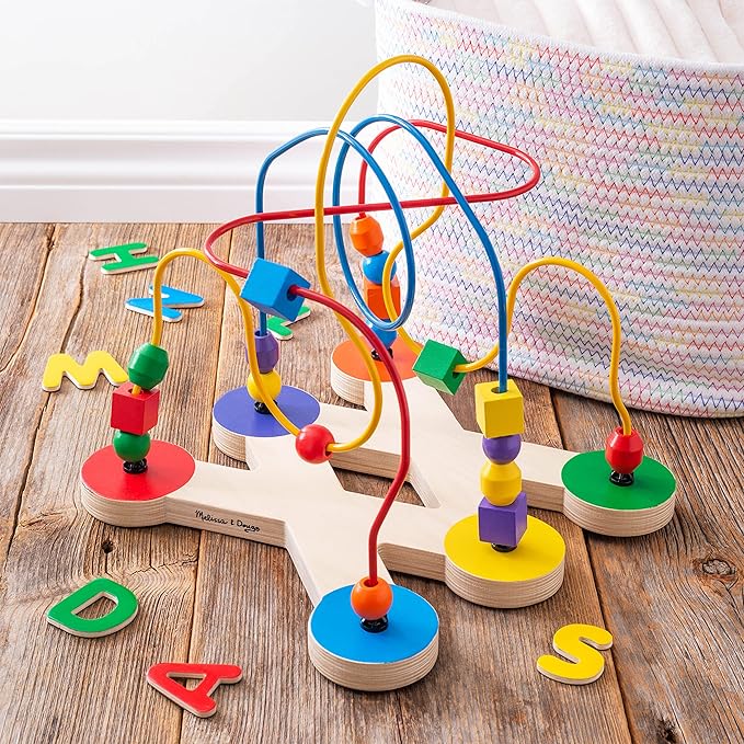 Melissa & Doug Classic Bead Maze - Wooden Educational Toy - Wooden Bead Maze Toy For Toddlers Ages 3+