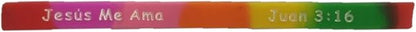 100 Count Bulk Spanish Jesus Loves Me, Jesus Me Ama, Juan 3:16, Rubber Silicone Bracelets Spanish Wristband Nice Gift Spanish Party Favors For Missionaries Religious Christian Church Giveaways