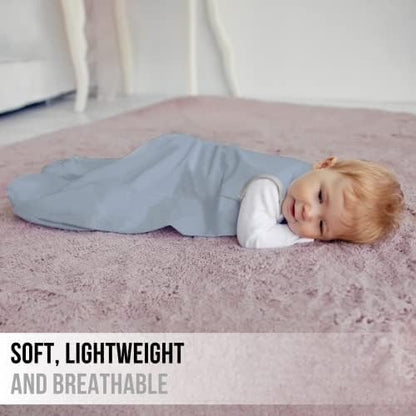 Baby Sleep Sack 1.0 TOG, Organic Cotton Baby Wearable Blanket with Two-Way Zipper, Swaddle Transition Baby Sleeping Bag, All-Season Sleep Sack for Newborn Infant Toddler Boy Girl, 6-12 Months, 1-Pack