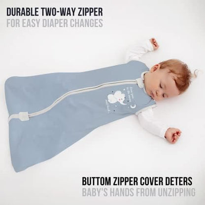 Baby Sleep Sack 1.0 TOG, Organic Cotton Baby Wearable Blanket with Two-Way Zipper, Swaddle Transition Baby Sleeping Bag, All-Season Sleep Sack for Newborn Infant Toddler Boy Girl, 0-6 Months, 1-Pack