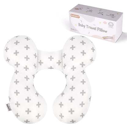 KAKIBLIN Baby Travel Pillow, Baby Neck Pillows for Car Seat, Upgraded Babies Head Pillow, Head and Neck Support Pillow for Car Seat, Pushchair, Travel(Twig)