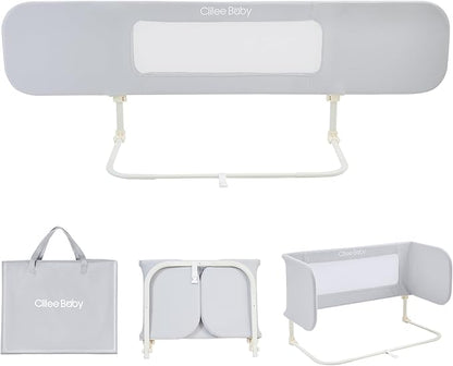 Ciilee Baby Bed Rail for Toddlers Extra Large 72.83" L Kids Rails Guard for Twin, Full, Queen, King Bed Adjustable Children Side Railing Safety Bedrail Foldable Barandas para Camas de Niños (Grey