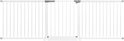 (85-100 inches Width) Large Baby Gate for Stairs, Doorways, Extra Wide Baby Gate Indoor, Metal, Durability Dog Gates for The House White, Auto Close Safety Child Gate, Pet gate.