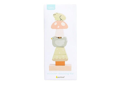 Pearhead Woodland Wooden Stacking Toy, Interactive Stackable Montessori Learning Toy, Building Game for Kids, Early Developmental Toys for Babies and Toddlers, 1+ Year, FSC Certified