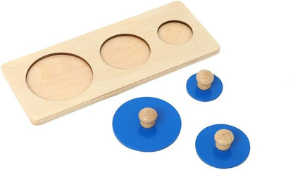 Thoth Montessori Multiple Circle Puzzle Board Knob Wooden Puzzle Geometric Shape Puzzle Early Education Material Sensorial Toy for Toddler Shape & Color Sorter (Multiple Circle)