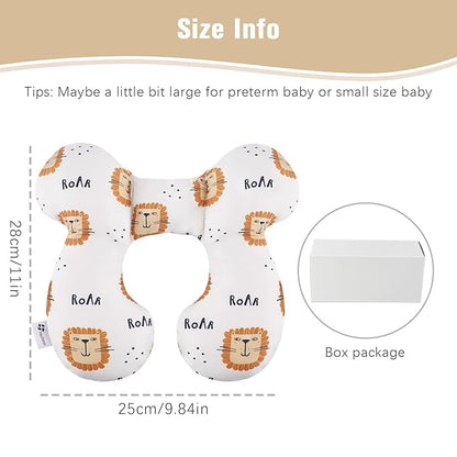 vocheer Baby Travel Pillow(Upgraded), Head and Neck Support Pillow for Pushchair, Car Seat,Stroller, Bouncer, Cotton, Lion