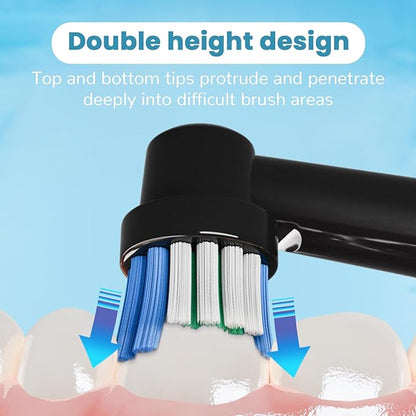 GENKENT 12 Pcs Replacement Brush Heads Compatible with Oral B Braun Electric Toothbrush Heads Black
