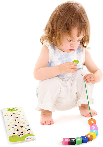 Beestech Wooden Lacing Toy, Montessori Toys for Toddlers, 2, 3 Year Olds, Wooden Puzzles, Preschool Activities, Fine Motor Skills Early Educational Toys for 2, 3 Year Old Toddlers, Boys, Girls