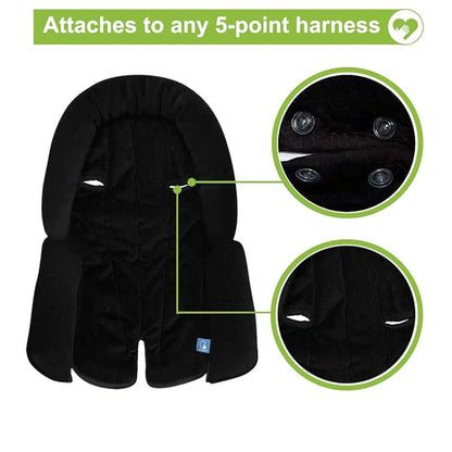 COOLBEBE Upgraded 3-in-1 Babybody Support for Newborn Infant Toddler - Extra Soft Car Seat Insert Cushion Pad, Perfect for Carseats, Strollers, Swings, Black