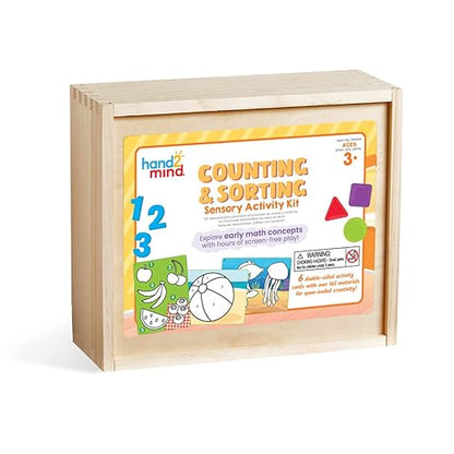hand2mind Counting and Sorting Sensory Activity Kit, Loose Parts Play Materials for Kids, Sensory Box, Montessori Sensory Bin with Lid, Fine Motor Toys, Play Therapy Toys, Arts and Crafts Kits
