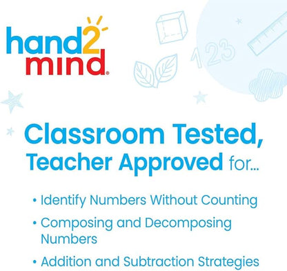 hand2mind 20 Bead Wooden Sensory Rekenrek, Abacus for Kids Math, Math Manipulatives Kindergarten, Counting Rack for Kids, Counters for Kids Math, Educational Toys for Elementary Kids (Set of 1)