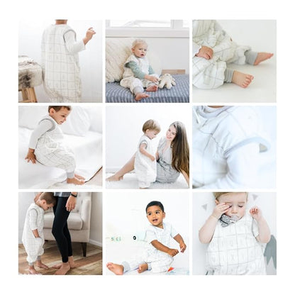 Tealbee DREAMSUIT: Toddler Sleep Sack with Feet 3T 4T - 1.2 TOG Four Season Baby Wearable Blanket for Walkers - Rayon made from Bamboo, Organic Cotton Sleeping Bag - Alphabet