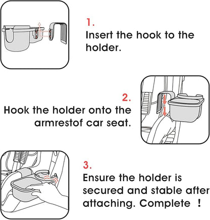 SnackPod Child Cup & Snack Holder for Convertible Car Seats & Strollers - BPA Free - Grey