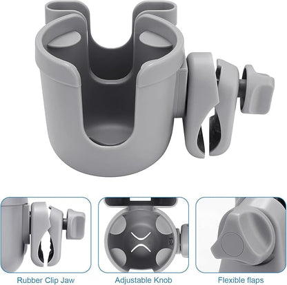 Accmor Stroller Cup Holder with Phone Holder, Bike Cup Holder, Universal Cup Holder for Uppababy Nuna Doona Strollers, 2-in-1 Cup Phone Holder for Stroller, Bike, Wheelchair, Walker, Scooter
