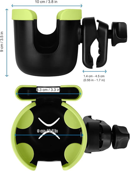Accmor Stroller Cup Holder with Phone Holder, Bike Cup Holder, Universal Cup Holder for Uppababy Nuna Doona Strollers, 2-in-1 Cup Phone Holder for Stroller, Bike, Wheelchair, Walker, Scooter