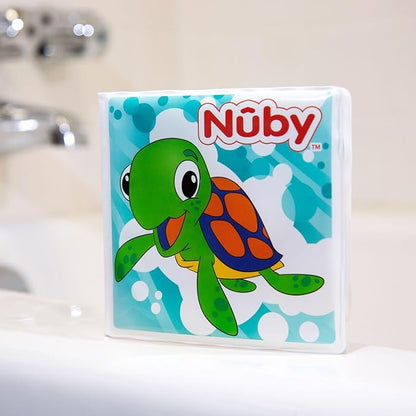 Nuby Bath Fun Time Book with Water-Proof Pages and Surprise Squeaker, Early Education, 0 M+