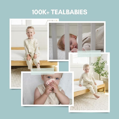 Tealbee Dreamsuit: Toddler Sleep Sack with Feet 3T 4T - 1.2 TOG All Season Baby Wearable Blanket for Walkers - Rayon made from Bamboo, Organic Cotton Sleep Bag - Moons Stars