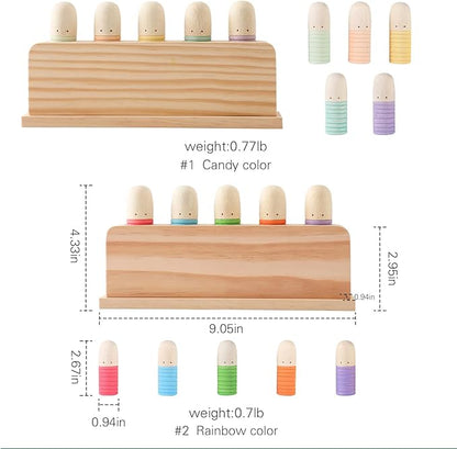 Pop Up Toy Multicolor Puppets | Wooden Color Sorting Toys | STEM Montessori Color Matching Toys | Preschool Learning Educational Toys Gifts for Kids Boys Girls Ages for 3+ Years (Neutral Colours)