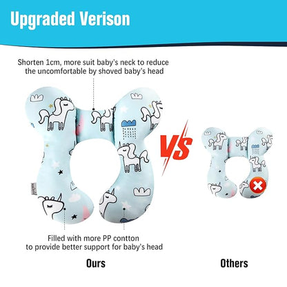 KAKIBLIN Baby Neck Pillow, Baby Travel Pillow, Baby Support Pillow,Upgraded Baby Neck Pillows for Car Seat Toddler Head and Neck Support Pillow for Car Seat, Pushchair(Unicorn)