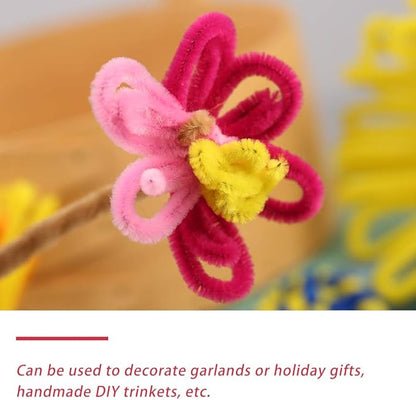 100 Pieces Pipe Cleaners Chenille Stem, Pink Pipe Cleaners Set for Pipe Cleaners Flower Kit DIY Arts Crafts Decorations, Chenille Stems Pipe Cleaners (Pink)