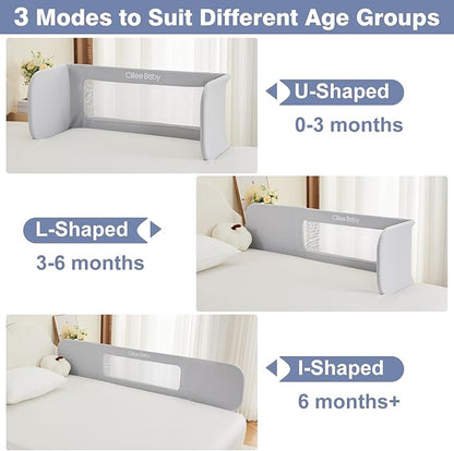 Ciilee Baby Bed Rail for Toddlers Extra Large 72.83" L Kids Rails Guard for Twin, Full, Queen, King Bed Adjustable Children Side Railing Safety Bedrail Foldable Barandas para Camas de Niños (Grey