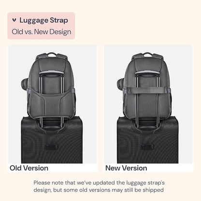 BabbleRoo Diaper Bag Backpack, Travel Backpack with Changing Pad, Pacifier Case & Stroller Straps, Multifunction, Waterproof, Unisex - Dark Gray
