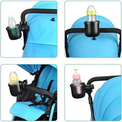 Accmor Stroller Cup Holder, Universal Cup Holder, Bike Cup Holder, 360° Rotatable Large Caliber Drinks Holder for Stroller, Bike, Wheelchair, Walker, Black, 2 Pack