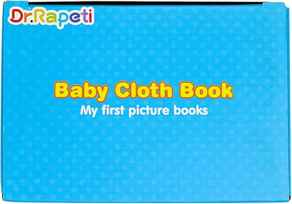 Dr.Rapeti Soft Cloth Books Baby Books Bath Books 6-Pack for Baby Infant Toddler Kids Crinkle Squeaky Washable Chewable Non-Toxic Early Educational Giftable