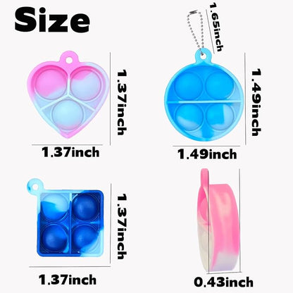 100pcs 1.5in Random Pop Bubble Fidget Sensory Toys, Pop Toy Bulk for Party Favor, Classroom Student Prizes Easter Basket Goodie Bag Stuffers Christmas Valentine Gift for Kid