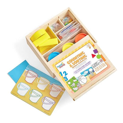 hand2mind Counting and Sorting Sensory Activity Kit, Loose Parts Play Materials for Kids, Sensory Box, Montessori Sensory Bin with Lid, Fine Motor Toys, Play Therapy Toys, Arts and Crafts Kits